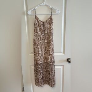 Free Press Sleeveless Dress Color Beige Snake Print Size XS